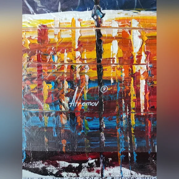 Bicycle in Amsterdam - Palette knife oil painting on canvas by Leonid Afremov - Picture 3 of 7